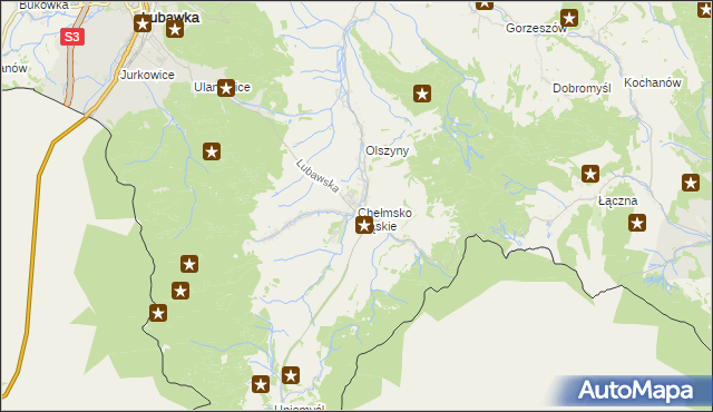 mapa Chełmsko Śląskie, Chełmsko Śląskie na mapie Targeo