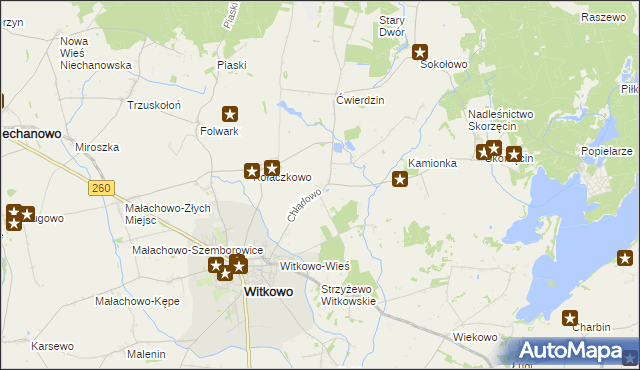 mapa Chłądowo, Chłądowo na mapie Targeo