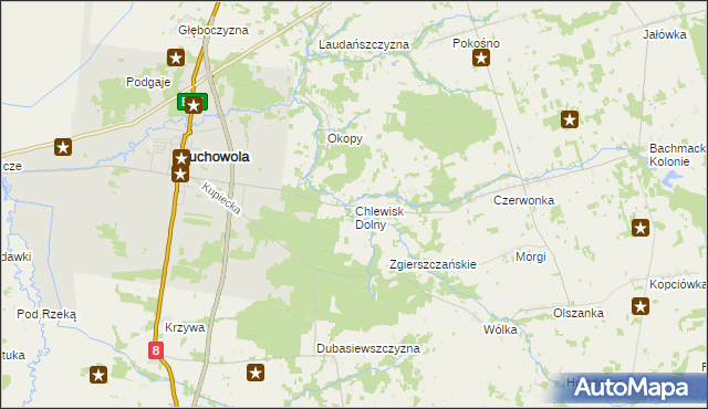 mapa Chlewisk Dolny, Chlewisk Dolny na mapie Targeo