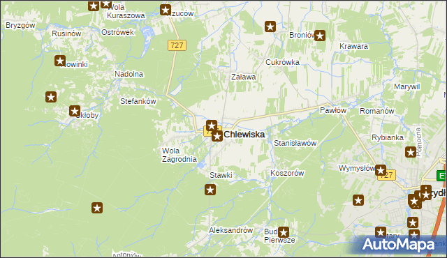 mapa Chlewiska powiat szydłowiecki, Chlewiska powiat szydłowiecki na mapie Targeo