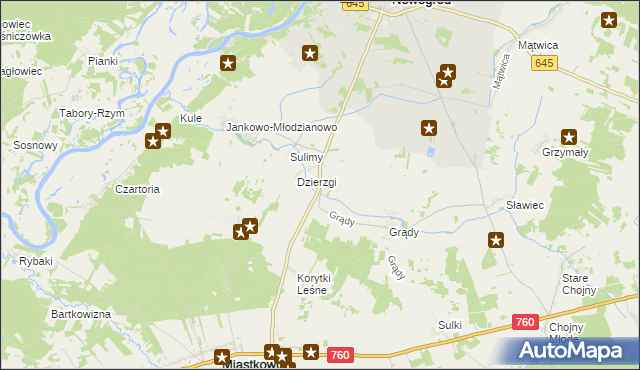 mapa Chmielewo gmina Nowogród, Chmielewo gmina Nowogród na mapie Targeo