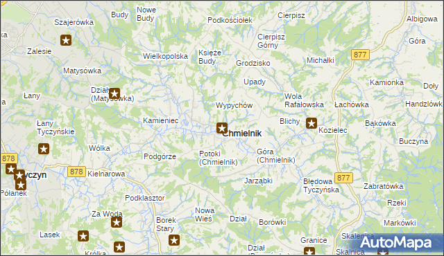 mapa Chmielnik powiat rzeszowski, Chmielnik powiat rzeszowski na mapie Targeo