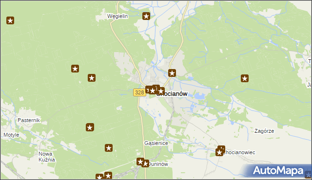 mapa Chocianów, Chocianów na mapie Targeo
