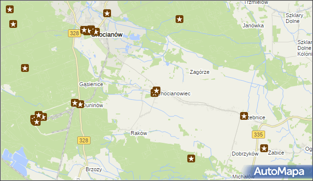 mapa Chocianowiec, Chocianowiec na mapie Targeo