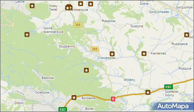 mapa Chocieszów, Chocieszów na mapie Targeo