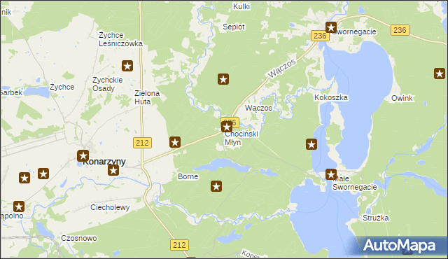 mapa Chociński Młyn, Chociński Młyn na mapie Targeo