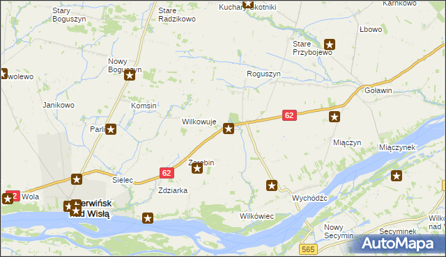 mapa Chociszewo gmina Czerwińsk nad Wisłą, Chociszewo gmina Czerwińsk nad Wisłą na mapie Targeo