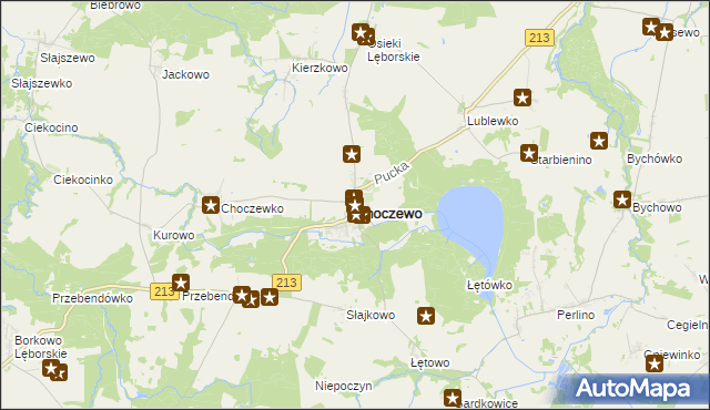 mapa Choczewo, Choczewo na mapie Targeo