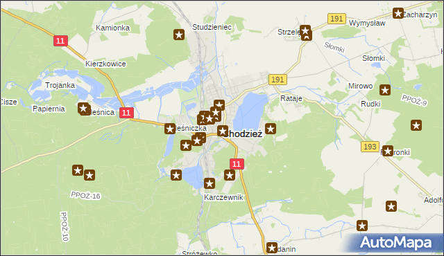 mapa Chodzież, Chodzież na mapie Targeo