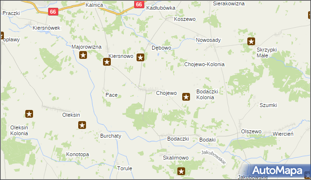 mapa Chojewo, Chojewo na mapie Targeo