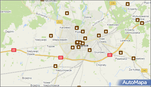 mapa Chojnic, Chojnice na mapie Targeo