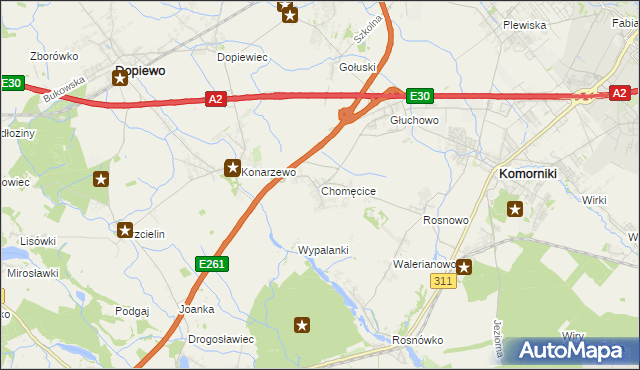 mapa Chomęcice, Chomęcice na mapie Targeo