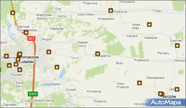 mapa Chorążanka, Chorążanka na mapie Targeo