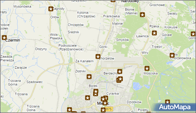 mapa Chorzelów, Chorzelów na mapie Targeo