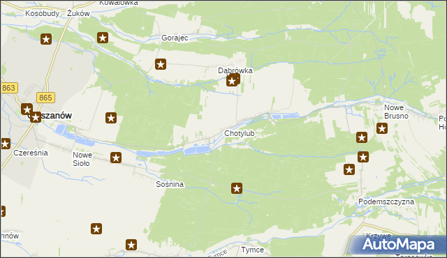 mapa Chotylub, Chotylub na mapie Targeo