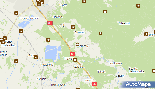 mapa Chraboły gmina Dobrzyniewo Duże, Chraboły gmina Dobrzyniewo Duże na mapie Targeo