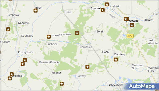 mapa Chruśnice, Chruśnice na mapie Targeo