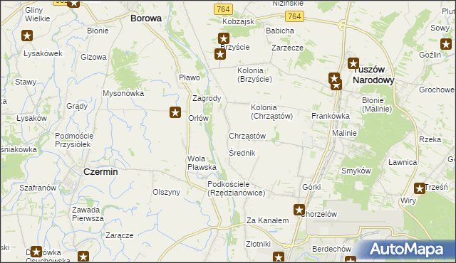 mapa Chrząstów gmina Mielec, Chrząstów gmina Mielec na mapie Targeo