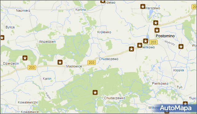 mapa Chudaczewo, Chudaczewo na mapie Targeo