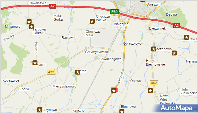 mapa Chwalibogowo gmina Września, Chwalibogowo gmina Września na mapie Targeo