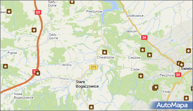 mapa Chwaliszów, Chwaliszów na mapie Targeo