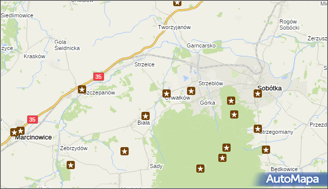 mapa Chwałków, Chwałków na mapie Targeo