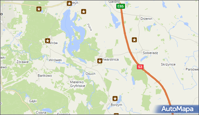 mapa Chwarstnica, Chwarstnica na mapie Targeo