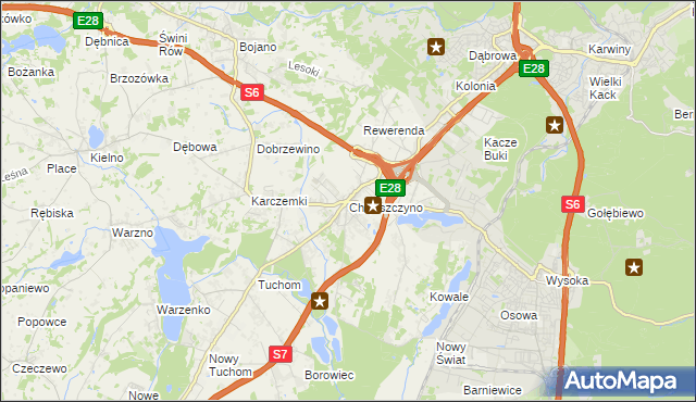 mapa Chwaszczyno, Chwaszczyno na mapie Targeo