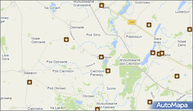 mapa Ciechocin gmina Chojnice, Ciechocin gmina Chojnice na mapie Targeo