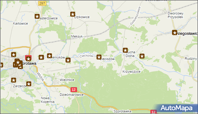 mapa Cieciszów, Cieciszów na mapie Targeo