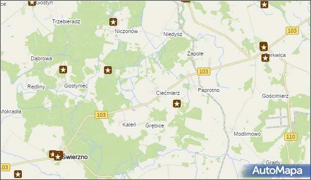 mapa Ciećmierz, Ciećmierz na mapie Targeo