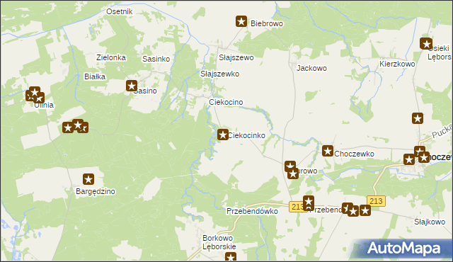 mapa Ciekocinko, Ciekocinko na mapie Targeo