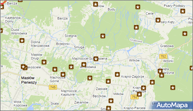 mapa Ciekoty, Ciekoty na mapie Targeo