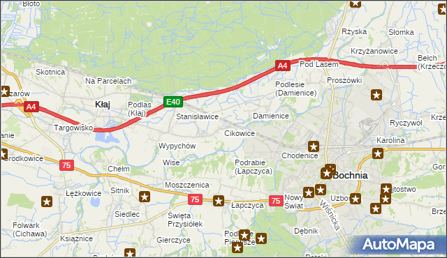 mapa Cikowice, Cikowice na mapie Targeo