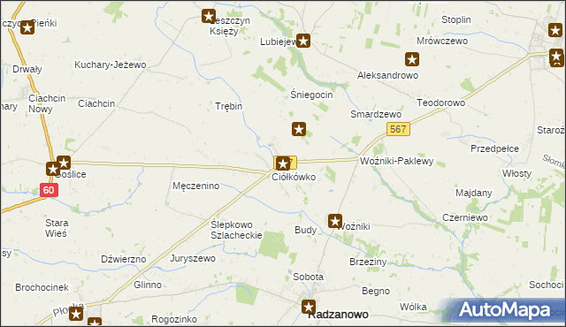 mapa Ciółkowo, Ciółkowo na mapie Targeo
