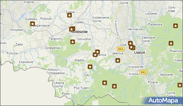 mapa Cisownica, Cisownica na mapie Targeo