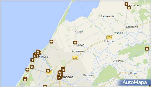 mapa Cisowo, Cisowo na mapie Targeo