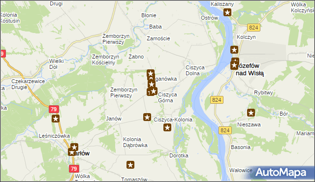 mapa Ciszyca Górna, Ciszyca Górna na mapie Targeo