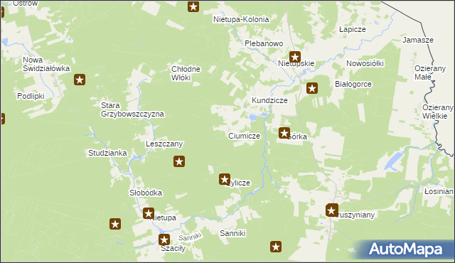 mapa Ciumicze, Ciumicze na mapie Targeo