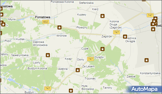 mapa Cuple, Cuple na mapie Targeo