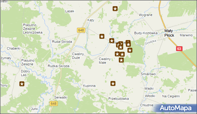 mapa Cwaliny Małe, Cwaliny Małe na mapie Targeo