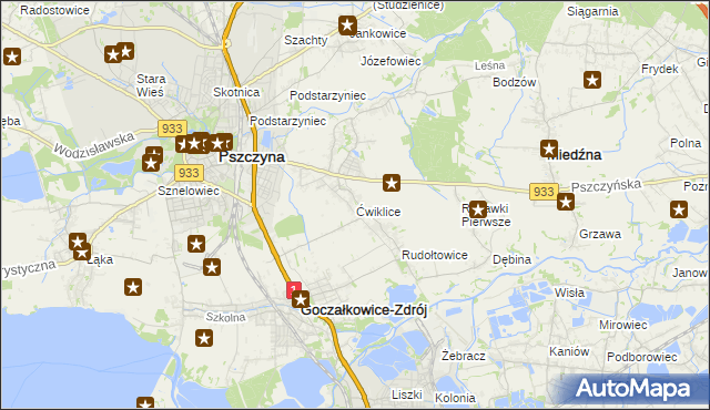 mapa Ćwiklice, Ćwiklice na mapie Targeo