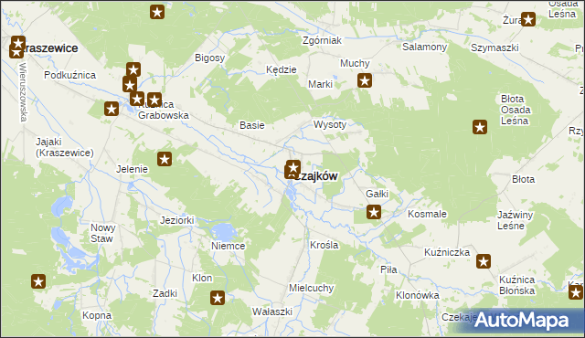 mapa Czajków powiat ostrzeszowski, Czajków powiat ostrzeszowski na mapie Targeo