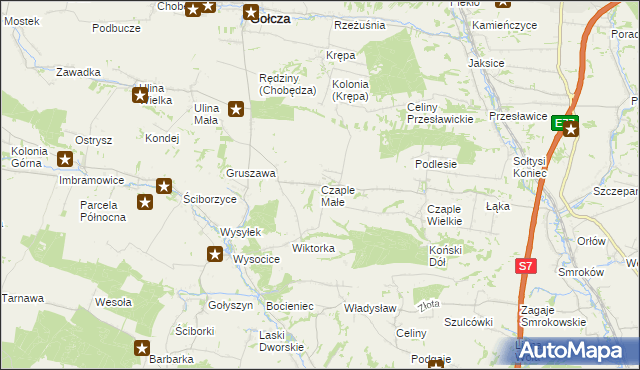 mapa Czaple Małe, Czaple Małe na mapie Targeo