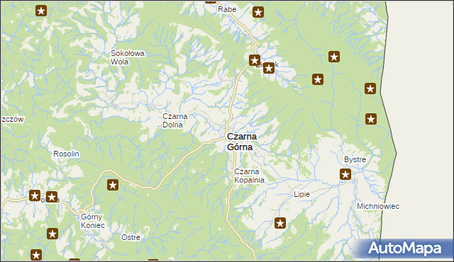 mapa Czarna Górna, Czarna Górna na mapie Targeo