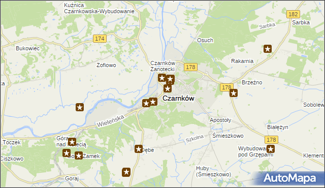 mapa Czarnków, Czarnków na mapie Targeo