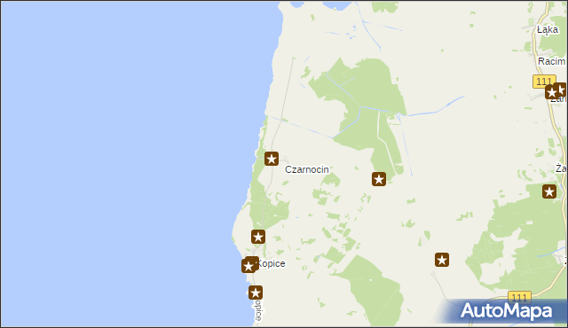 mapa Czarnocin gmina Stepnica, Czarnocin gmina Stepnica na mapie Targeo