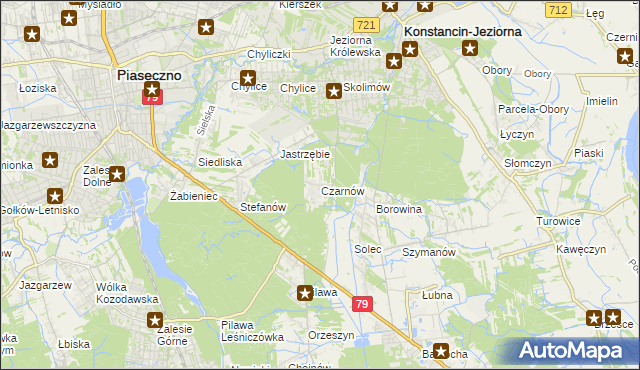 mapa Czarnów gmina Konstancin-Jeziorna, Czarnów gmina Konstancin-Jeziorna na mapie Targeo