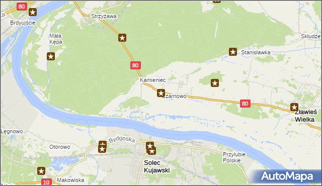 mapa Czarnowo gmina Zławieś Wielka, Czarnowo gmina Zławieś Wielka na mapie Targeo