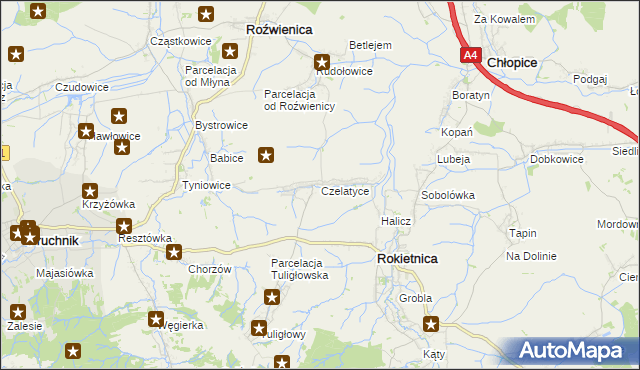 mapa Czelatyce, Czelatyce na mapie Targeo